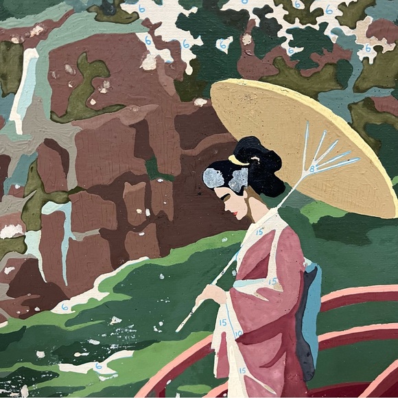 Vintage Wall Decor Vintage Paint By Number Japanese Garden Scene